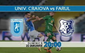 Universitatea Craiova vs Farul. Statistici si ponturi pariuri Romania Liga1- Superliga 21.01.2024