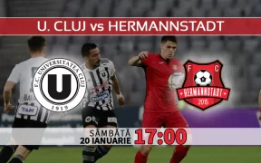 Universitatea Cluj vs Hermannstadt. Statistici si ponturi pariuri Romania Liga1- Superliga 20.01.2024