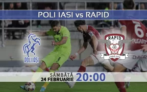 Poli Iasi vs Rapid Statistici fotbal si ponturi pariuri Romania Liga1- Superliga 24.02.2024