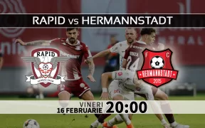 Rapid vs Hermannstadt Statistici fotbal si ponturi pariuri Romania Liga1- Superliga 16.02.2024