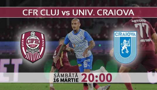 CFR Cluj vs Universitatea Craiova. Statistici fotbal si ponturi pariuri Romania Play-Off SuperLiga 16.03.2024