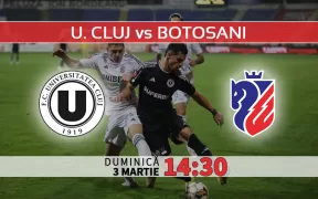 U. Cluj vs Botosani. Statistici fotbal si ponturi pariuri Romania Liga1- Superliga 03.03.2024