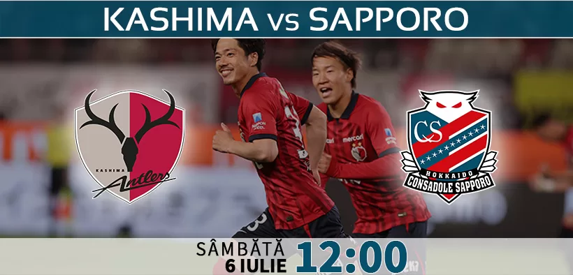 Kashima Antlers vs Hokkaido Consadole Sapporo. Ponturi Pariuri Japonia si Statistici Fotbal 06.07.2024