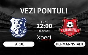 Farul vs Hermannstadt Ponturi Superliga 19 August 2024