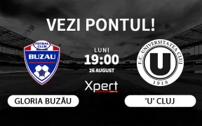 Gloria Buzau vs U Cluj Ponturi Superliga 26 August 2024
