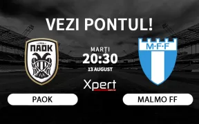 PAOK vs Malmo Ponturi Champions League 13 August 2024