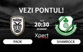 PAOK vs Shamrock Rovers Ponturi Europa League 22 August 2024