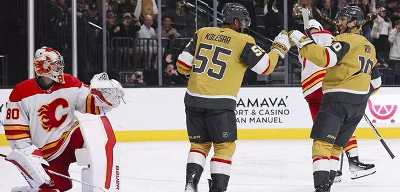 Vegas Golden Knights Domină Calgary Flames cu 5-0, Carolina Hurricanes Își Păstrează Seria Victoriilor