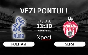 Poli Iasi vs Sepsi Ponturi Superliga 09.11.24