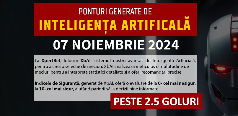 Ponturi Inteligenta Artificiala Peste 2.5 Goluri 07.11.2024