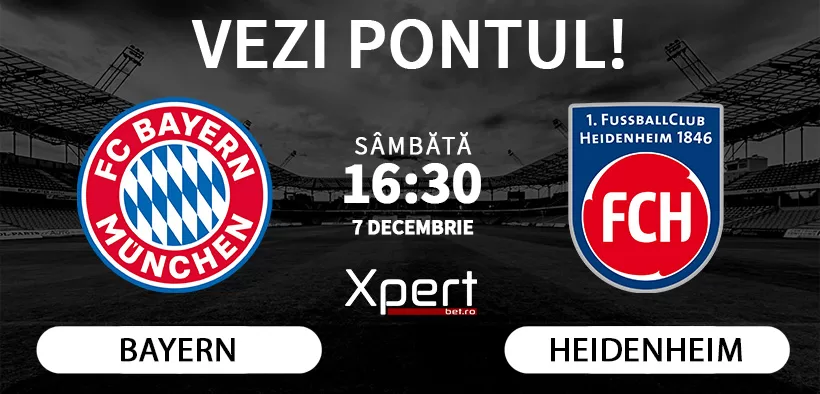 Bayern vs Heidenheim Ponturi Bundesliga 07.12.24