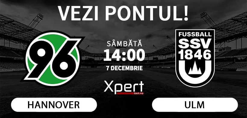 Hannover vs Ulm Ponturi Bundesliga 2 07.12.24