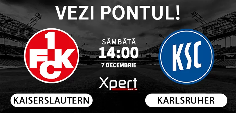 Kaiserslautern vs Karlsruher Ponturi Bundesliga 2 07.12.24