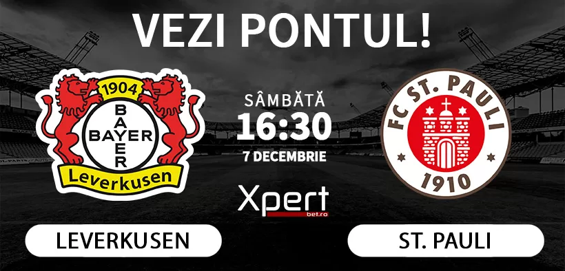 Leverkusen vs St Pauli Ponturi Bundesliga 07.12.24